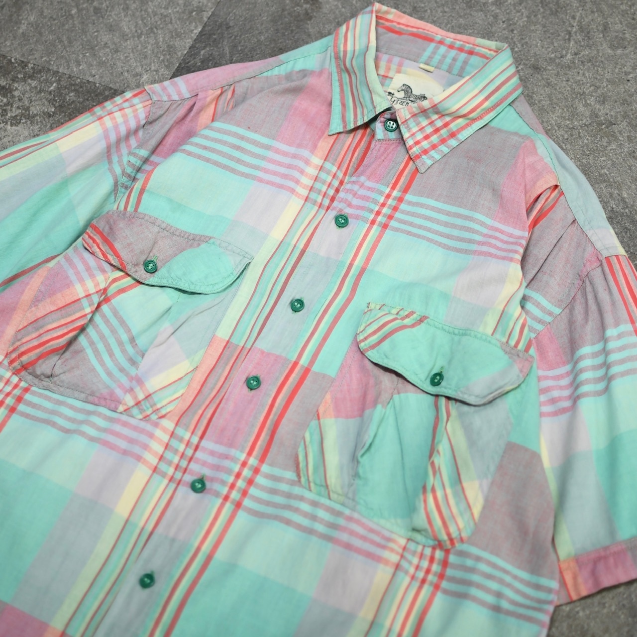 Green park cotton check shirt