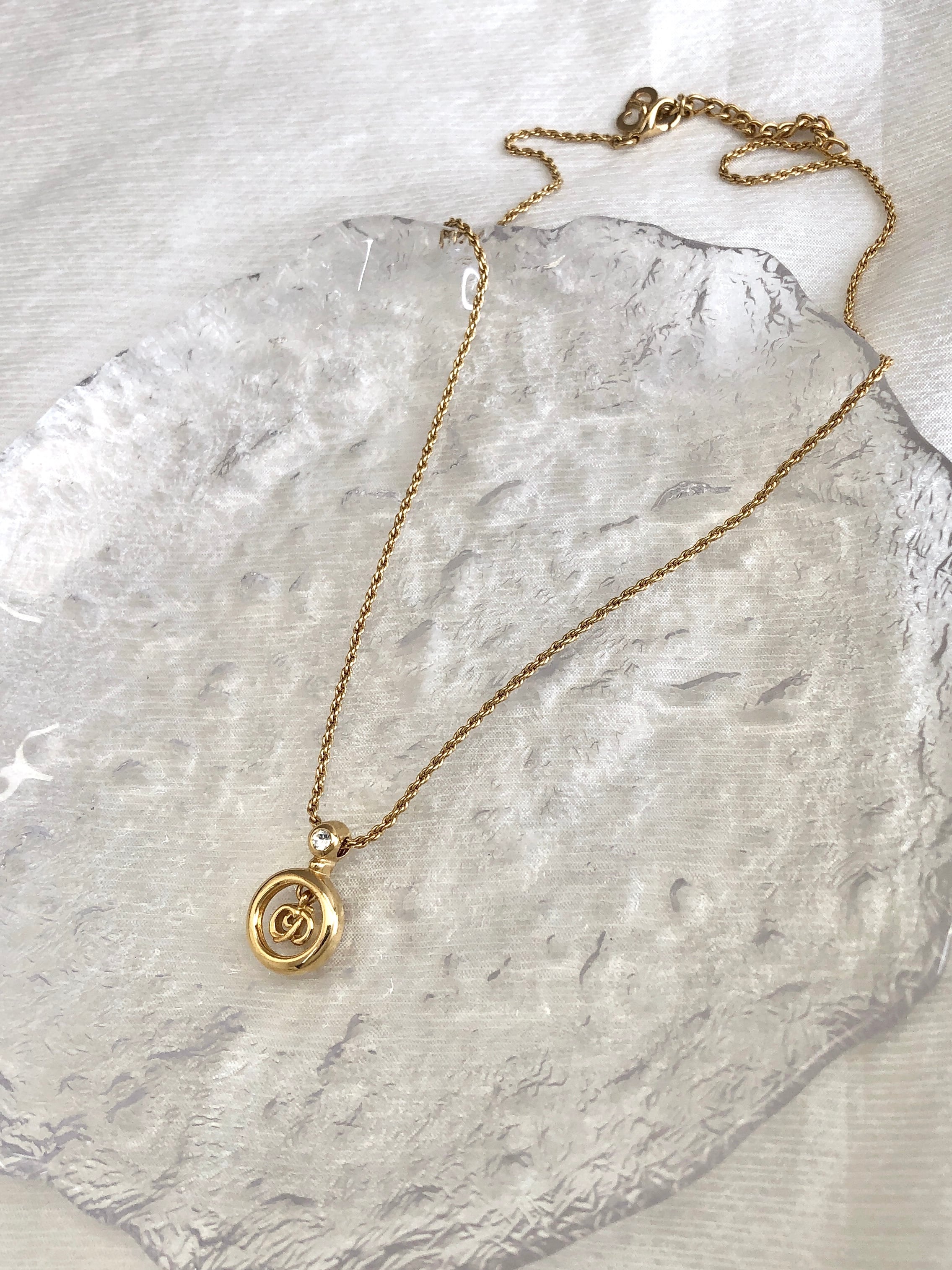 Christian Dior クリスチャン ディオール ネックレス ゴールド CDロゴ