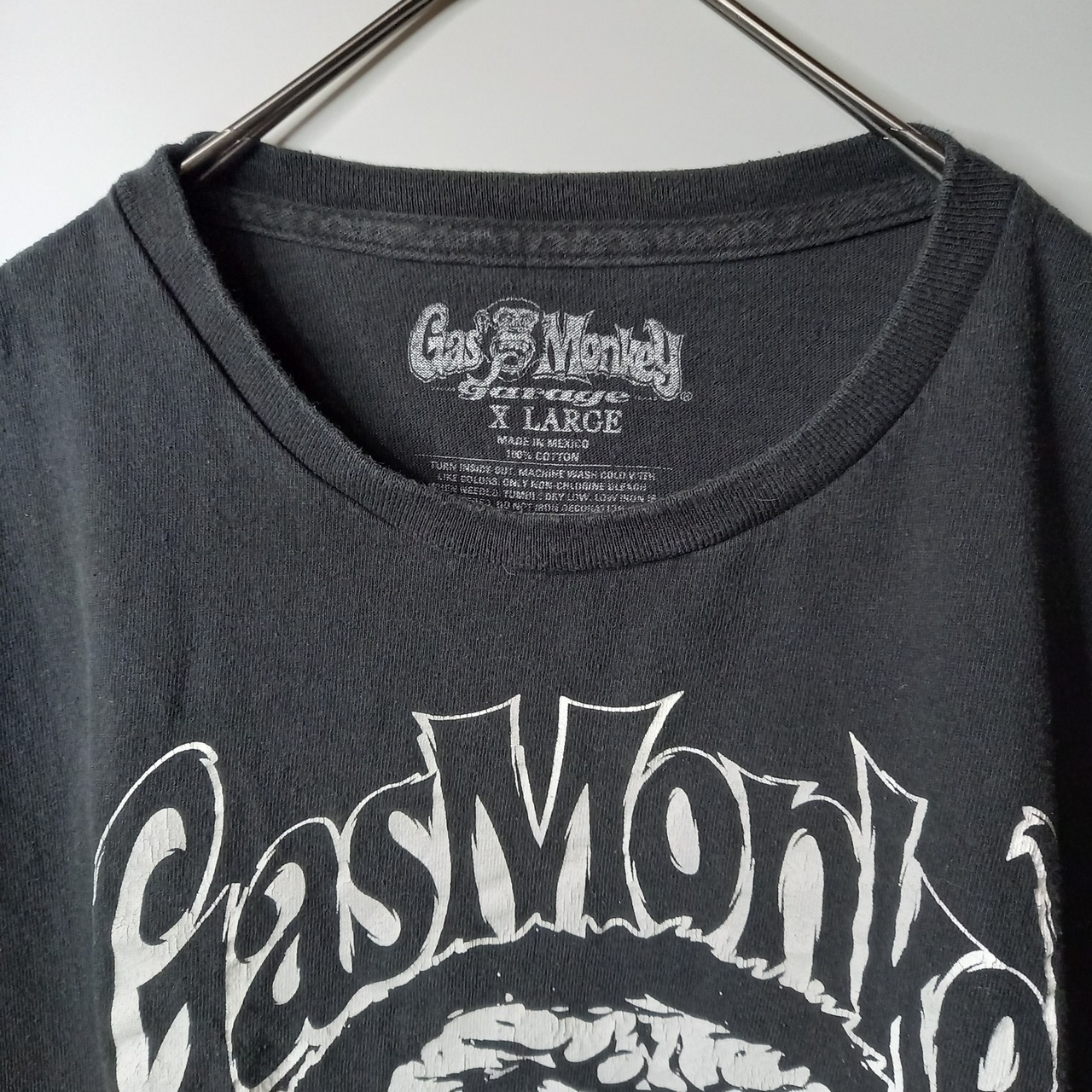 GAS MONKEY　クルーネック　プリントTシャツ　半袖　ビッグロゴ　XL