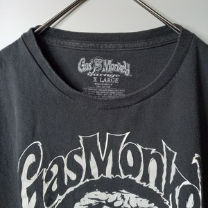 GAS MONKEY　クルーネック　プリントTシャツ　半袖　ビッグロゴ　XL