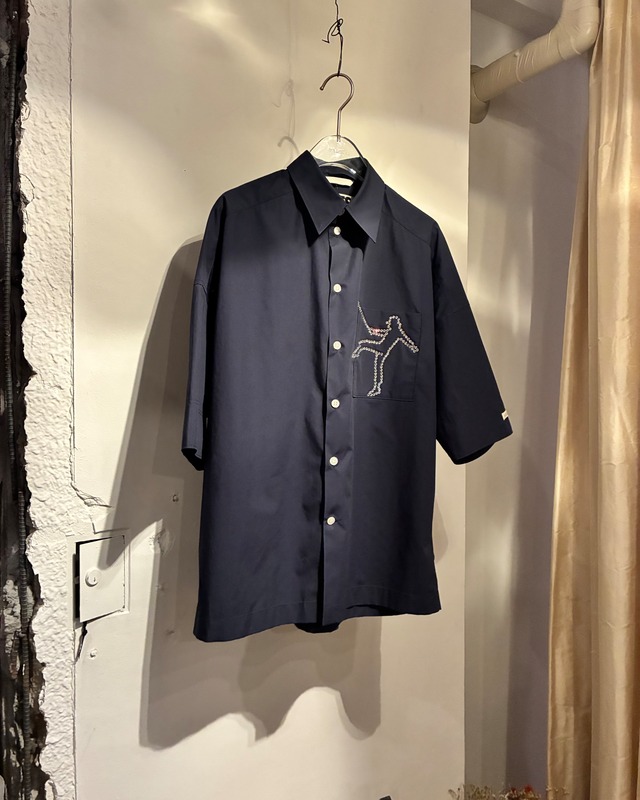 TSTS【GOTS ORGANIC COTTON BEAUTY HALF-SLEEVESHIRT -BLACK-】