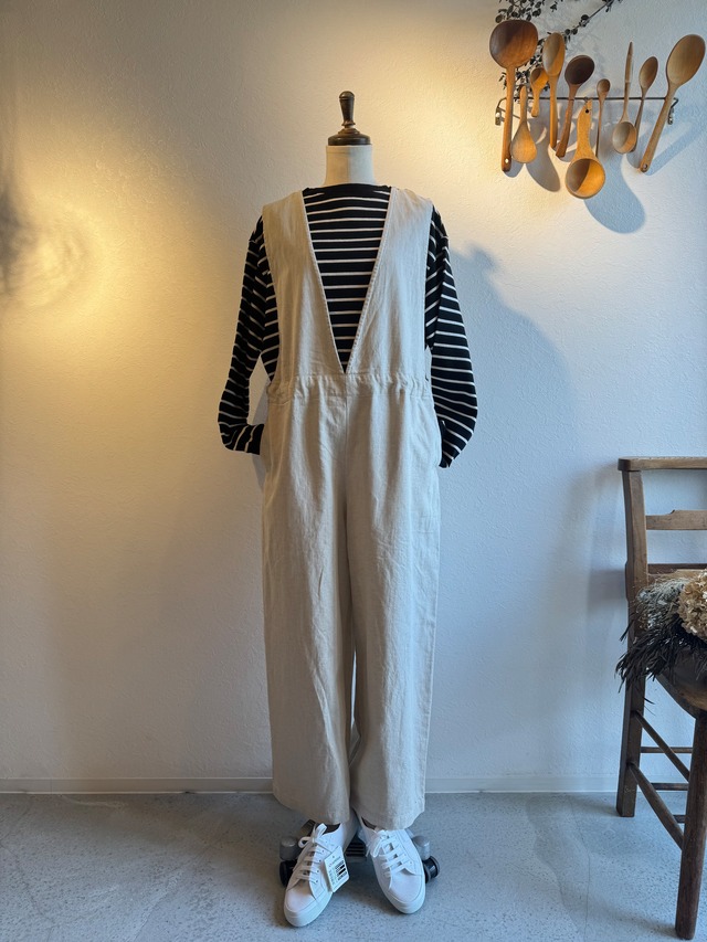 HEAVENLY 6.5ozコットンリネンデニムサロペット