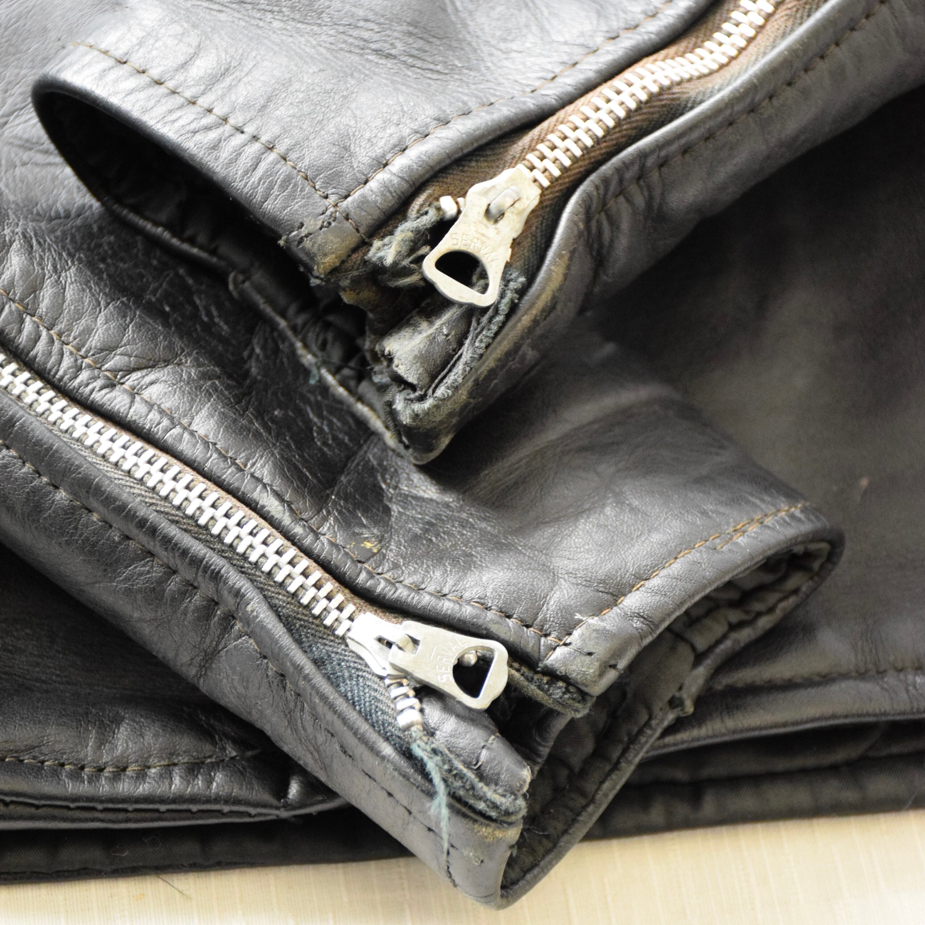 70's GENUINE LEATHER レザージャケット メンズ 40 ブラック