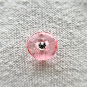 1粒ラインストーン×カーブクリアピンク 13.5㎜