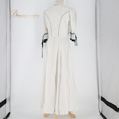 フォークダンス 衣装 ワンピース ドレス ホワイト系 花柄 小花柄 白 紫 緑 フリル リボン チロリアン カントリー ボタン かわいい 華やか 爽やか ダンス衣装 イベント ステージ パープル系 グリーン系