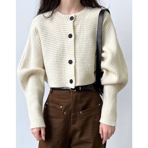 short length ribbed cardigan N30502