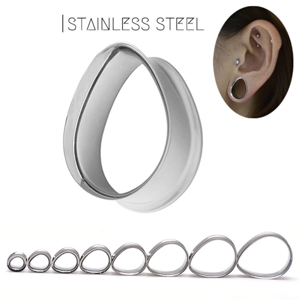ボディピアス 2G 0G 00G 12mm ティアドロップ ダブルフレア ラージ