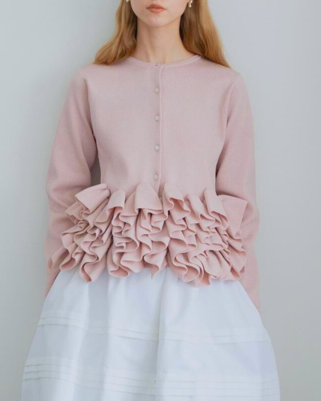 フリルヘムニットカーディガン　3407