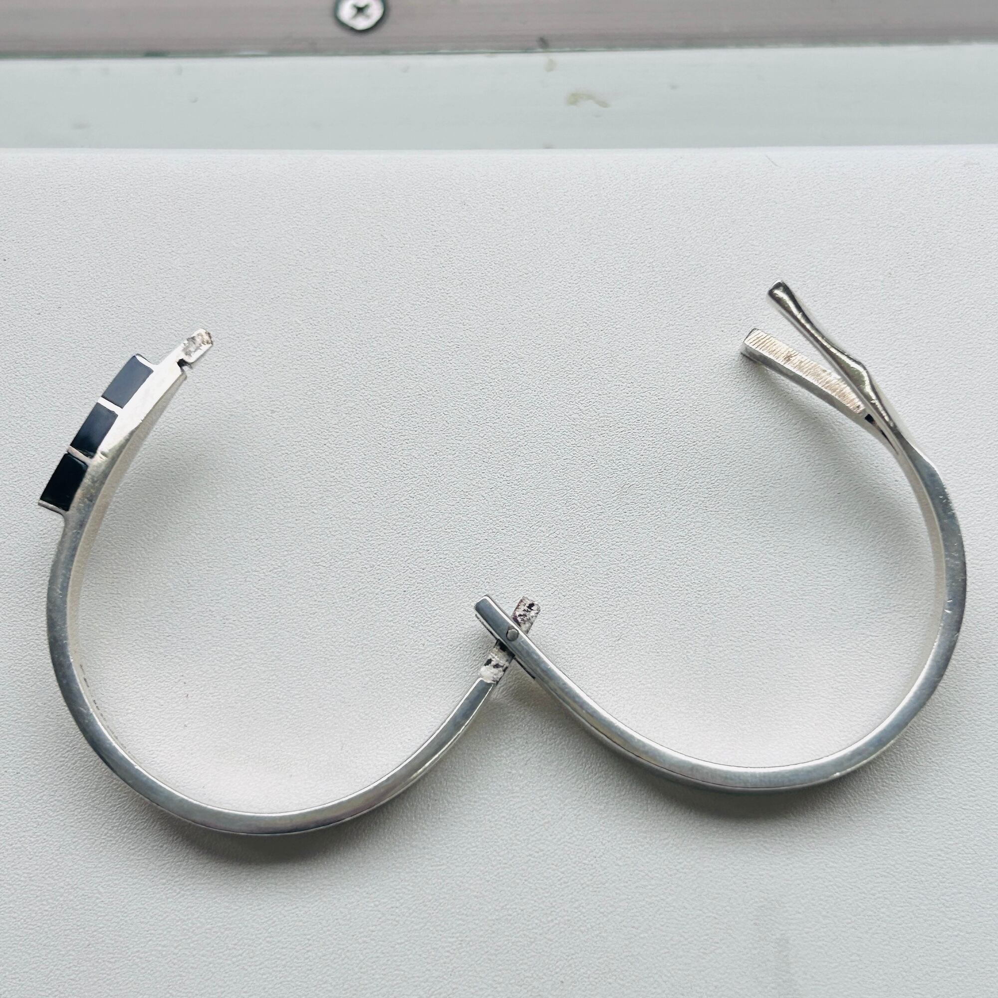 Mexico シルバー925 オニキス開閉バングル | Milo Antiques & Vintage