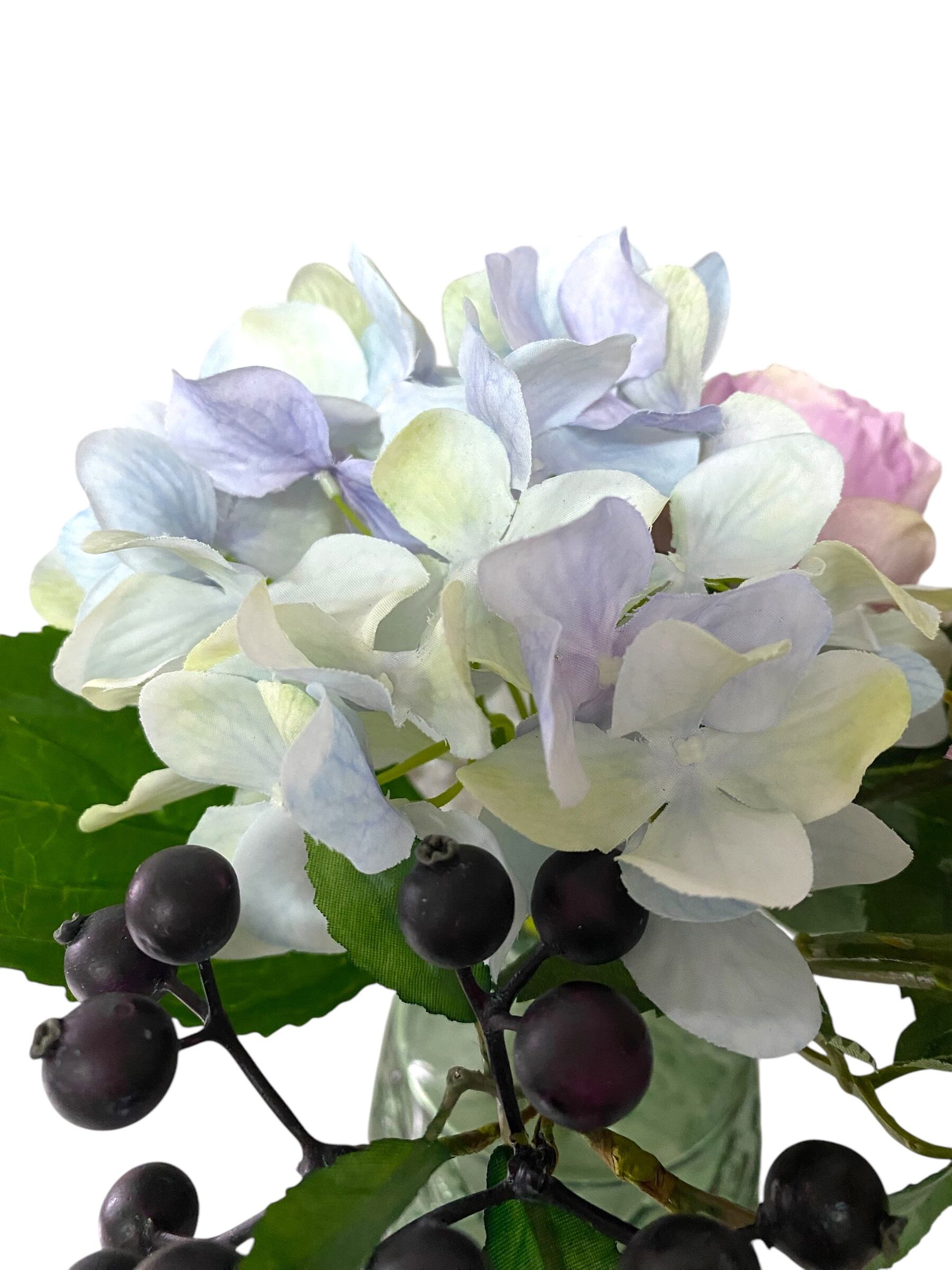 造花】アジサイとローズとブルーベリーのブーケ 初夏の花束/花束