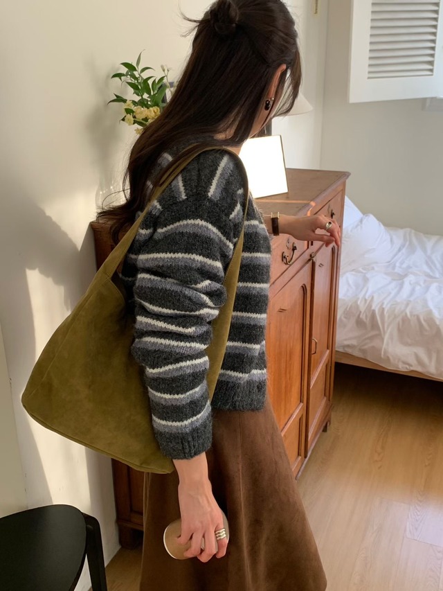 (予約) signature / Widen stripe cardigan 2color