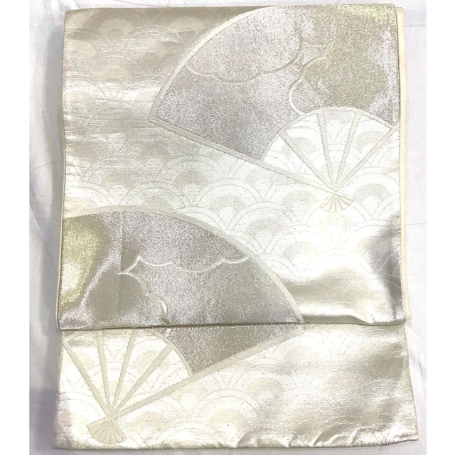 袋帯・正絹・扇面・銀・No.200701-1872・梱包サイズ60