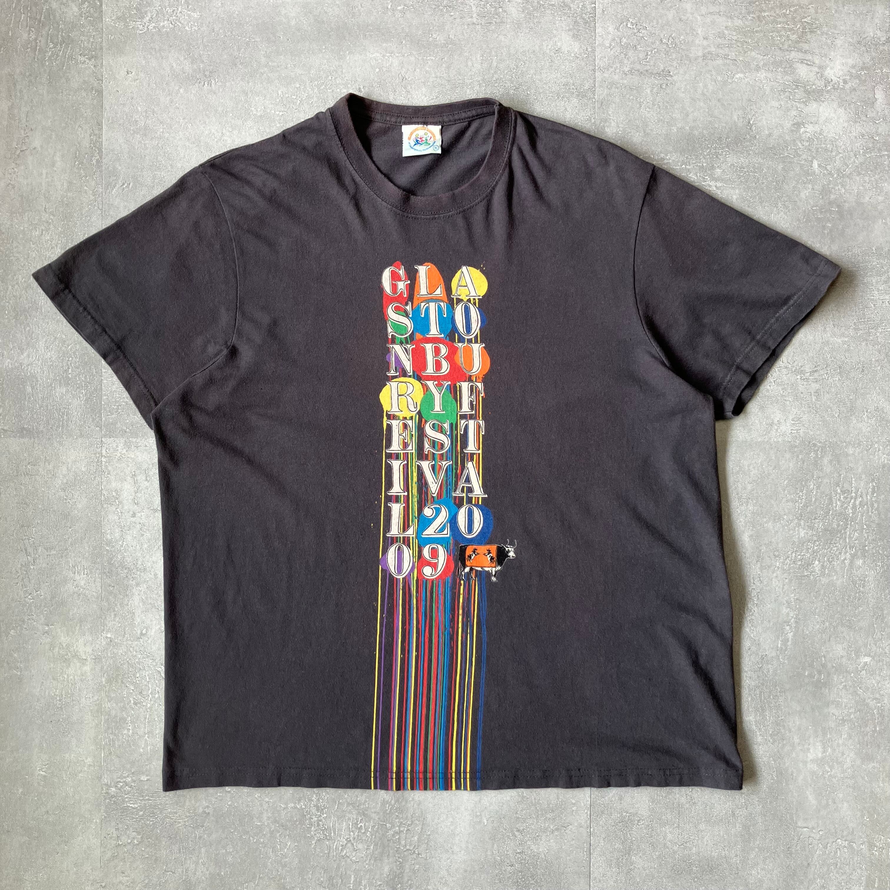 《XL size》GLASTONBURY FESTIVAL プリントTシャツ ブラック No.3327