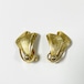 Vintage Gold Tone Metal Modernist Earrings