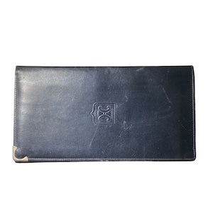 vintage CELINE black leather billfold wallet