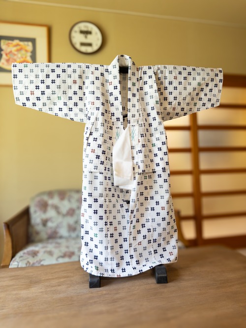竺仙　四つ身浴衣　男の子　井桁柄
