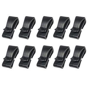 【数量限り】20MM 幅テープに適用 ベルトクリップ テープクリップ 補助バックル 黒 10個セット