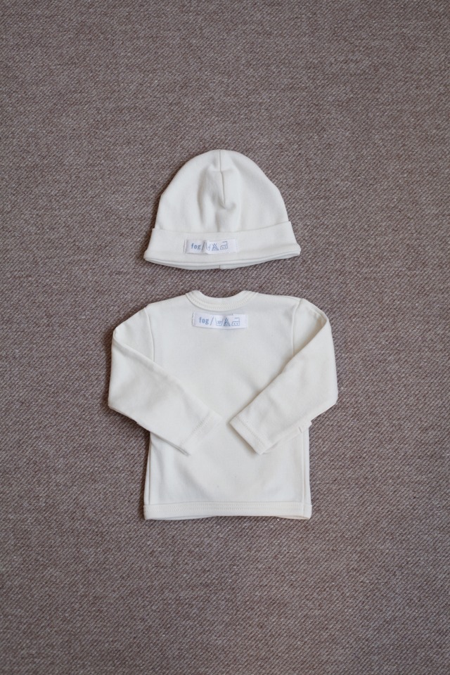 【fog linen work(フォグリネンワーク)】ベビーキャップ+カーディガン