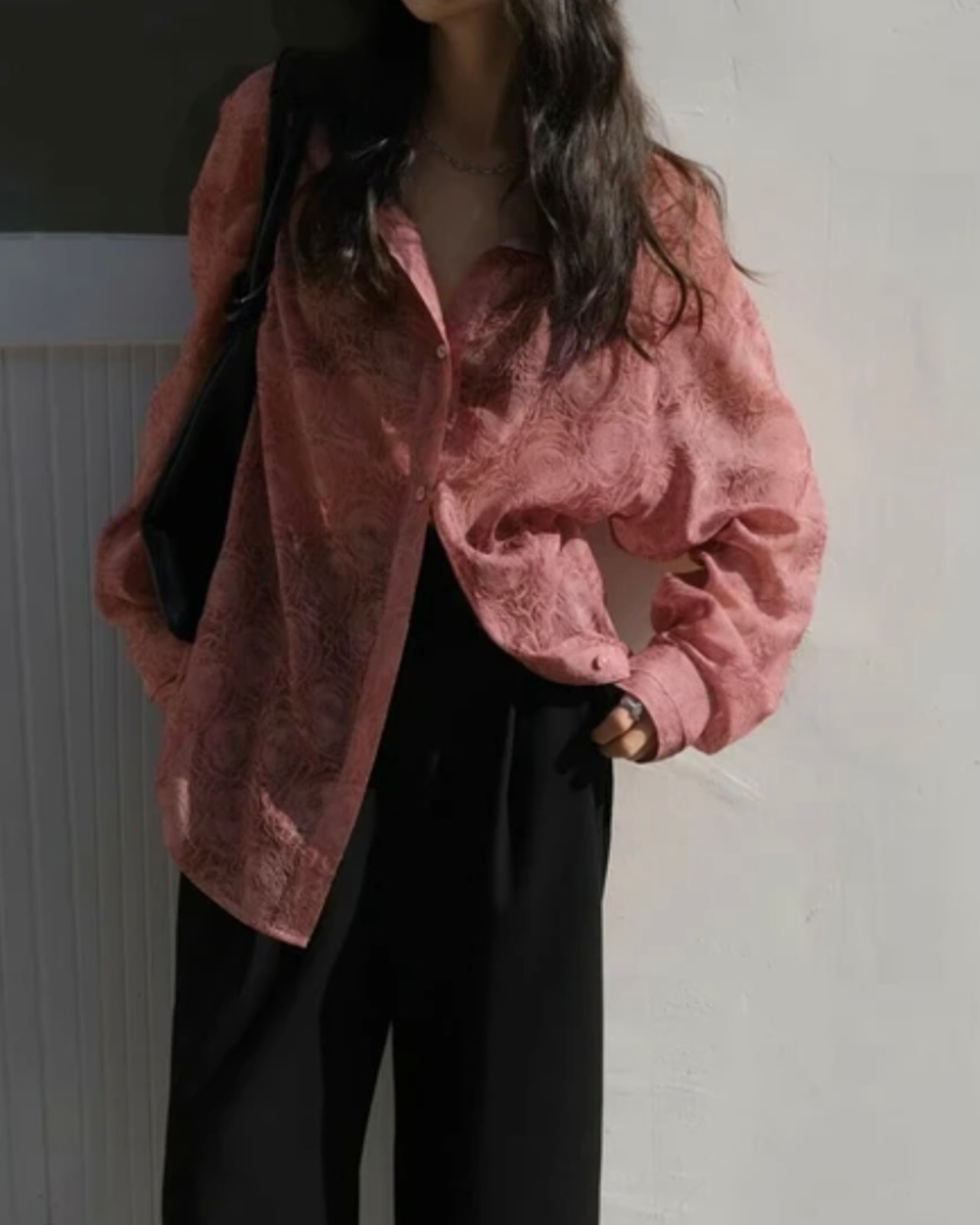 calm 3d pattern sheer shirt <2color>