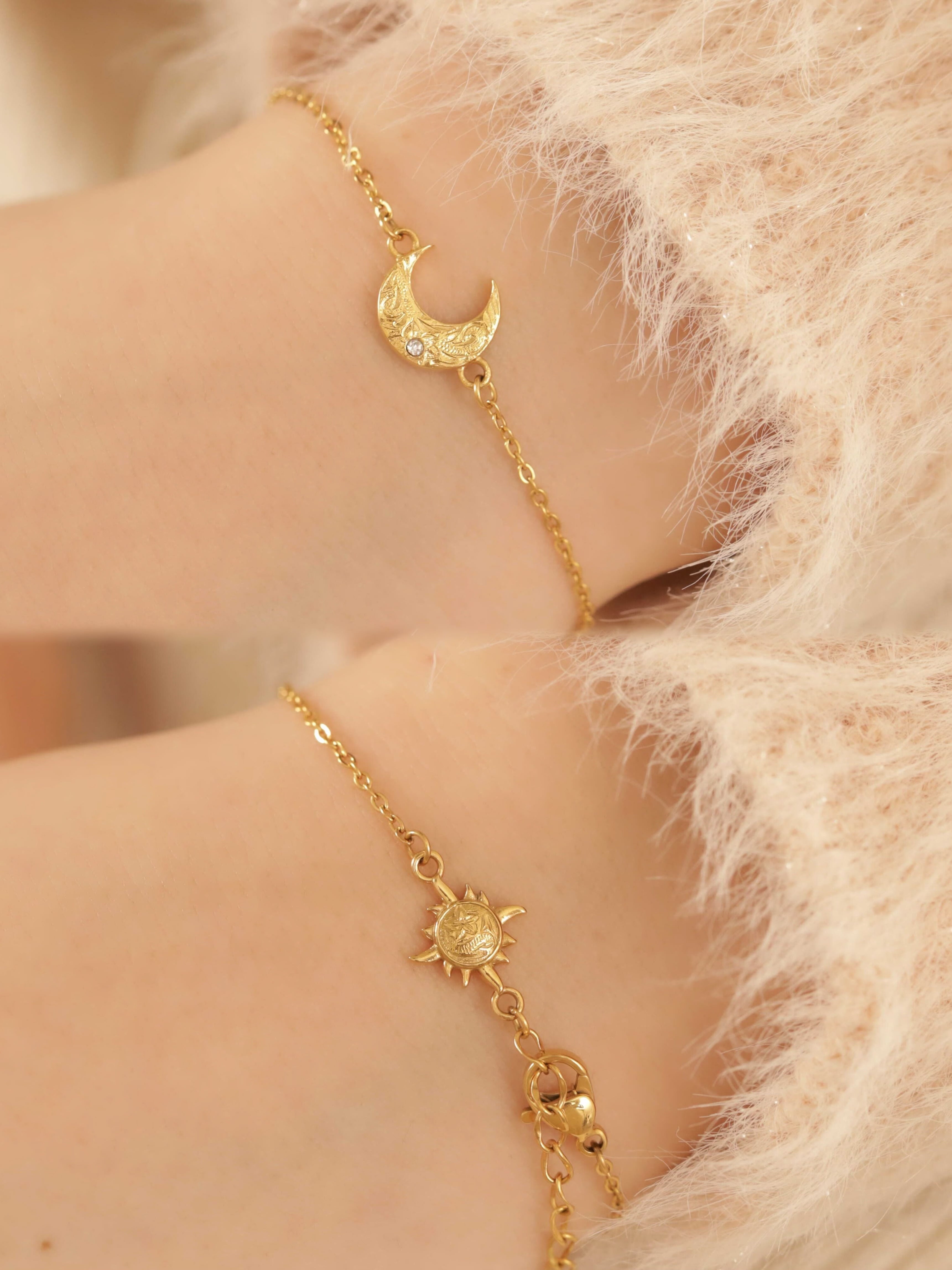 316L hawaiian sun & moon bracelet #b24