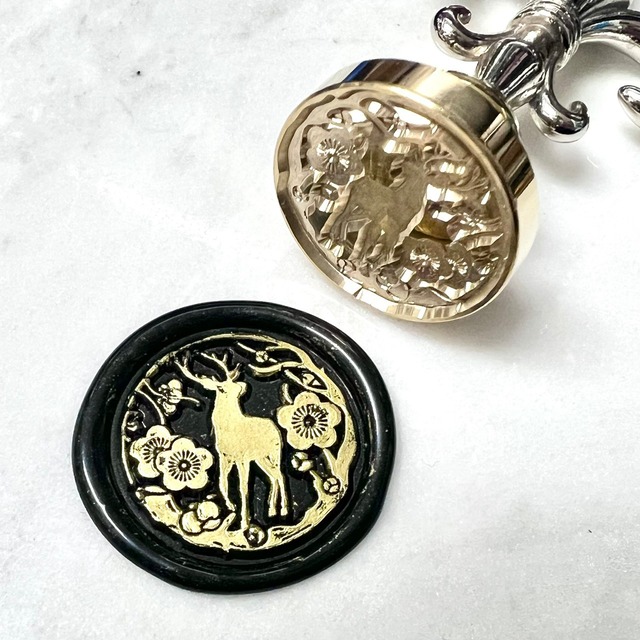 鹿と梅 25mm◆ヘッドのみ◆