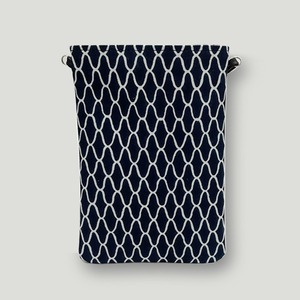 肩掛け　＃網柄(紺地に白色柄)