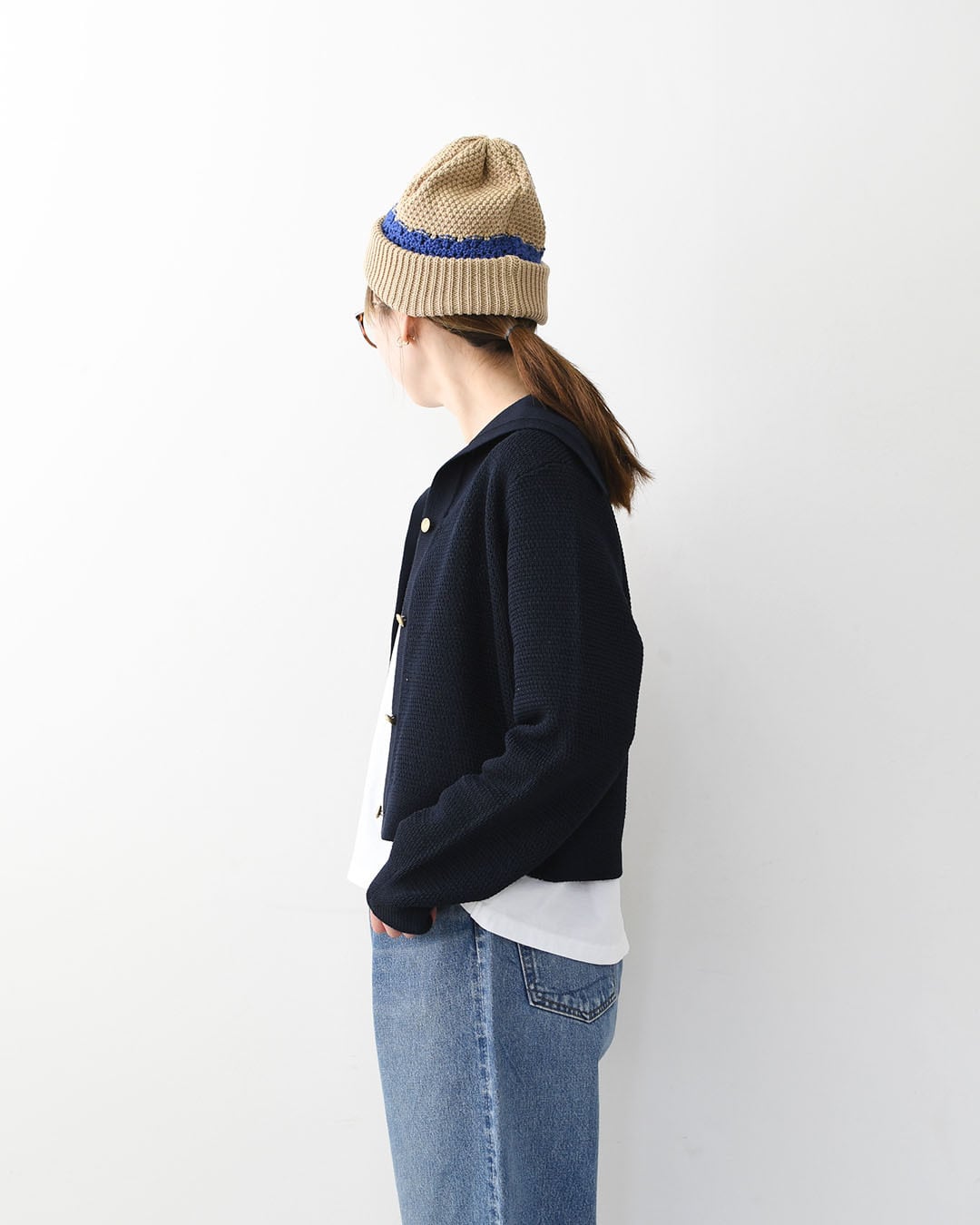 ORCIVAL [オーチバル・オーシバル] W Sailor Collar Knit Cardigan [OR