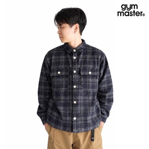 gym master ジムマスター ヘビーチェックネルシャツ ボタンシャツジャケット 厚手ネル チェックシャツ アウター メンズ 長袖 6柄展開 G833744 ネイビー