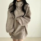 Lazy Soft Black Turtleneck Knit Sweater (ME249)