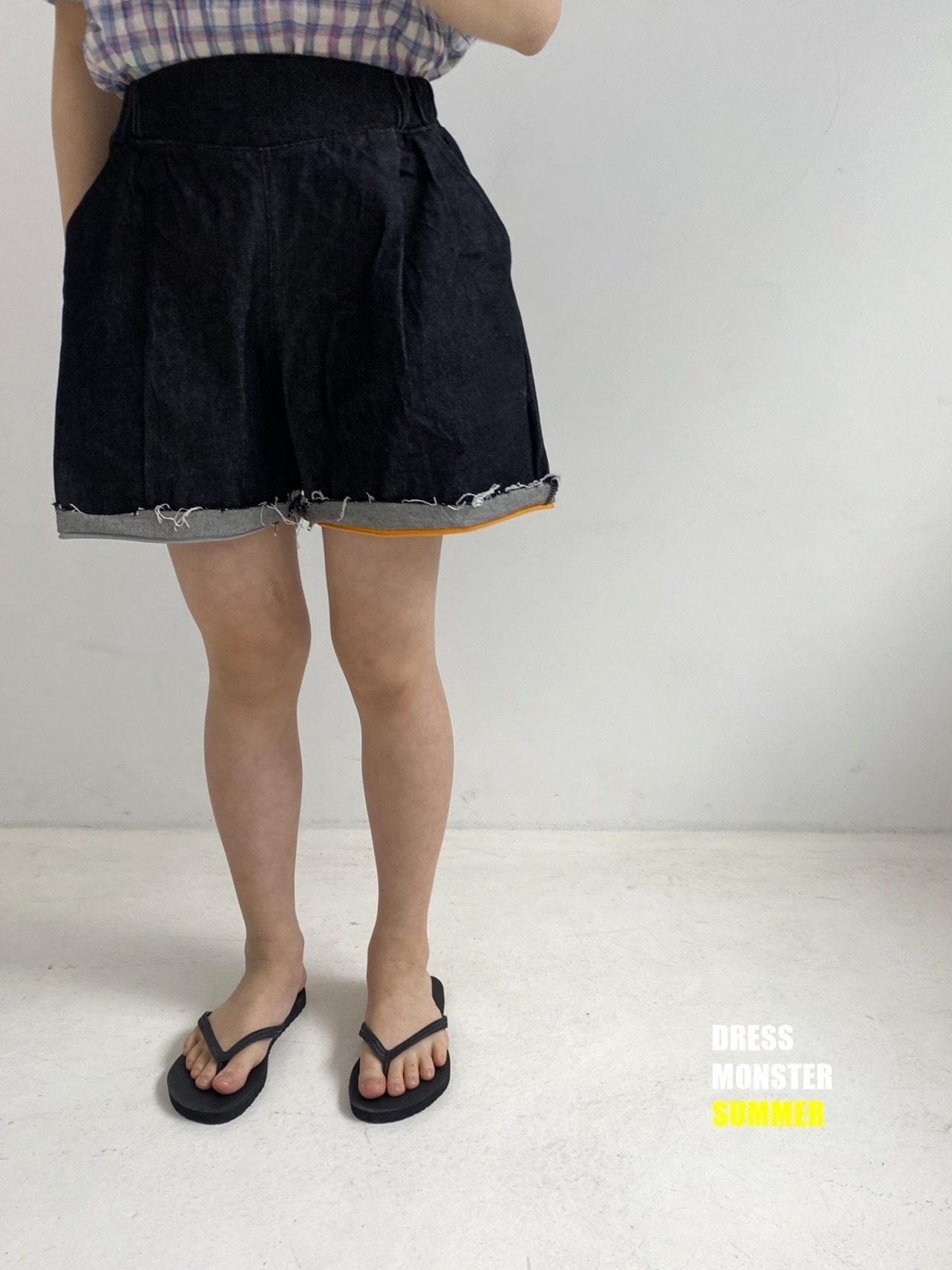 【ドレスモンスター DRESS MONSTER】2way デニムスウェットパンツ ブラック 110cm~140cm  240508 - 13