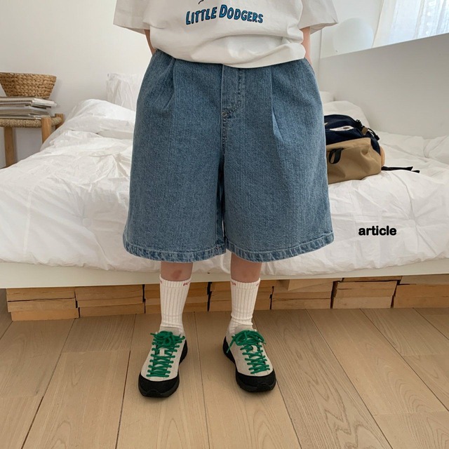 【取寄】article｜one-tuck bermuda shorts｜ワンタックバミューダショーツ｜S-JM｜kids｜26 spring