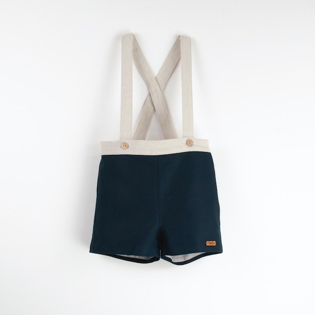 Popelin / Mod.14.2 Navy blue dungarees with straps