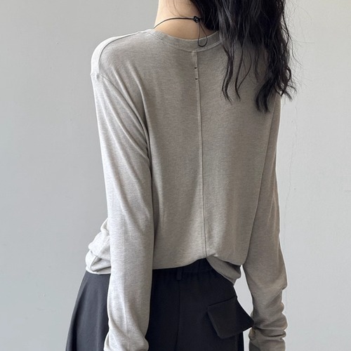 4色／ラウンドネックバックライントップス ・19675