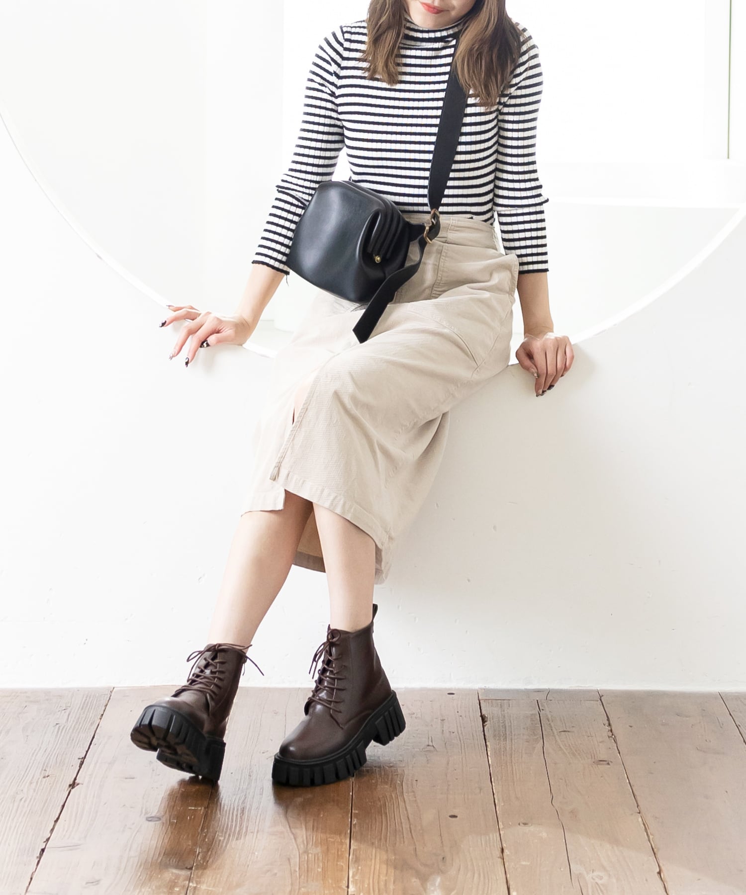 厚底レースアップブーツ(145-1587)[505A] | attagirl