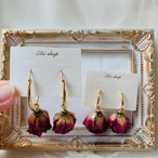 【新色追加】*バラのフープピアス*【イヤリング変更可能】