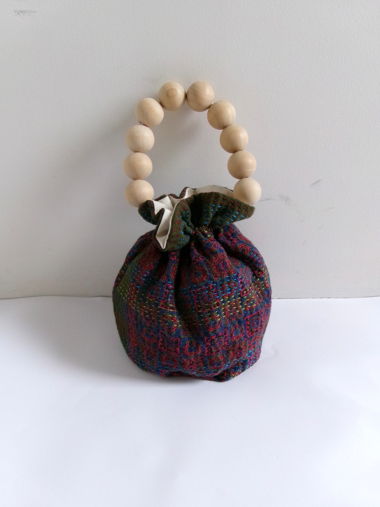 “ASTER” Hand quilt draws bag | ハンドキルトバッグ