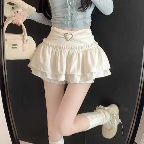 3色／ハートバックルティアードフレアスカパン ・69842