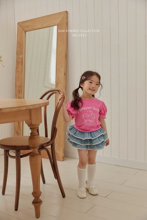 [MELIKEY] Less Denim Tiered Skirt / [미라이키] 레스데님캉캉스커트