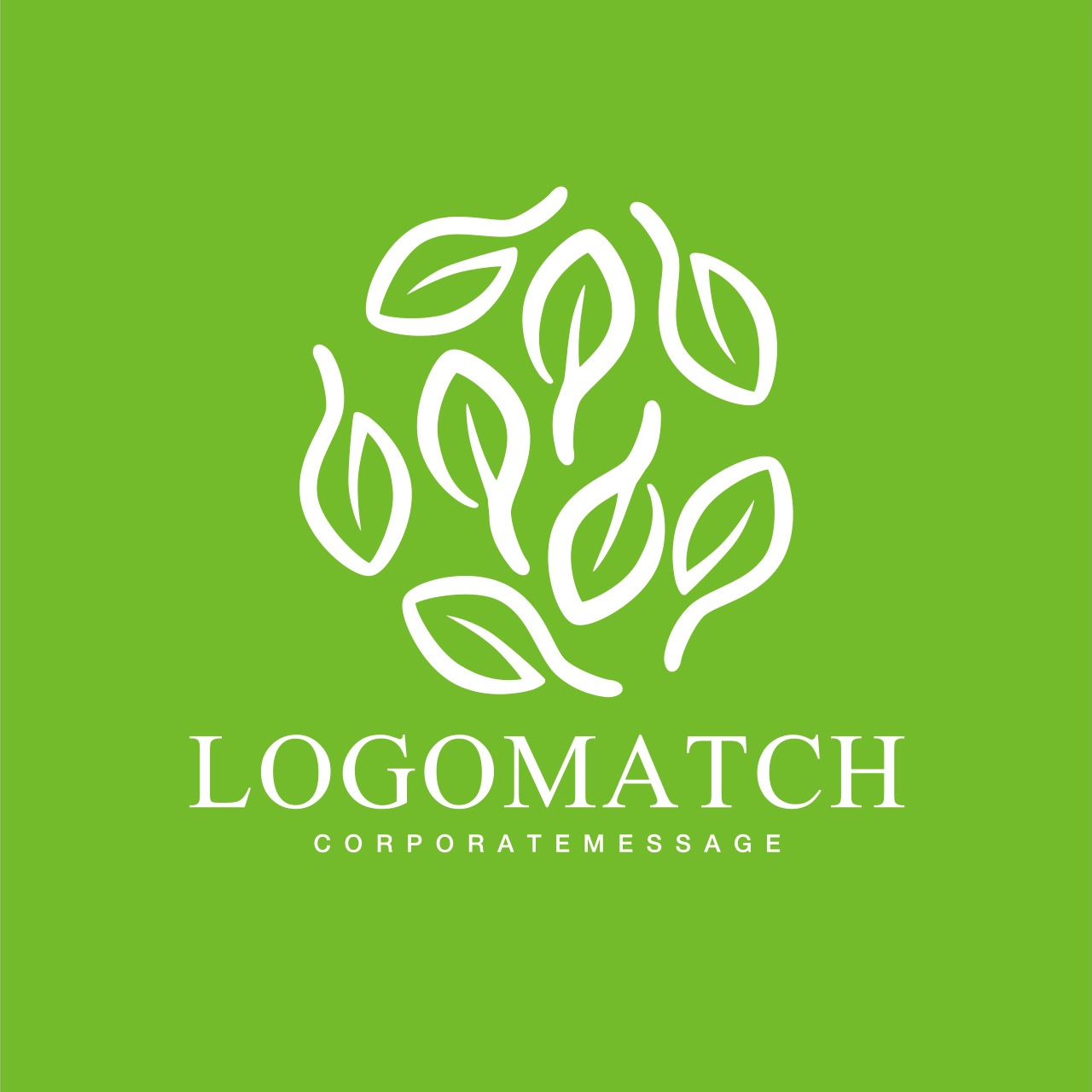 ナチュラルな葉を集めてのロゴ