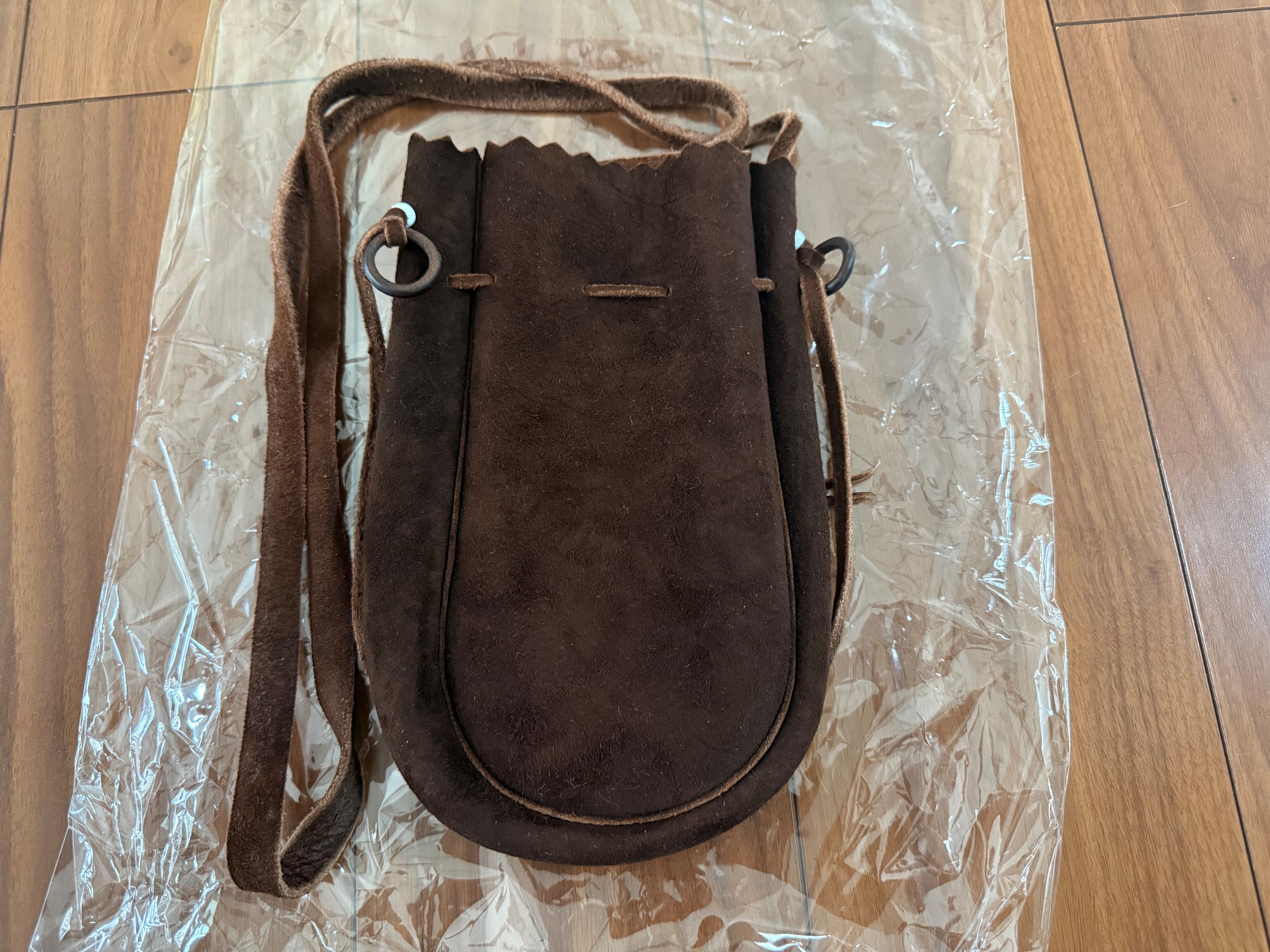 ゴローズ ほぼ新品 ディアスキン巾着ポーチバッグL 焦茶 | ゴローズ