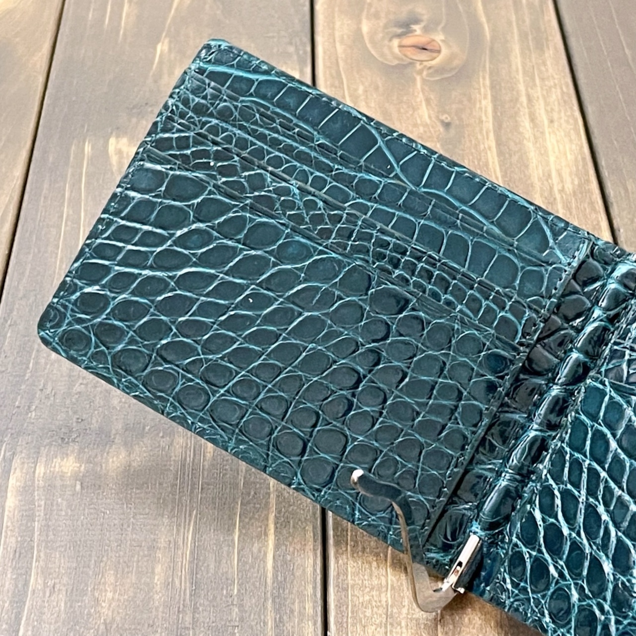 アリゲーター 無双 マネークリップ ブルー グリーン