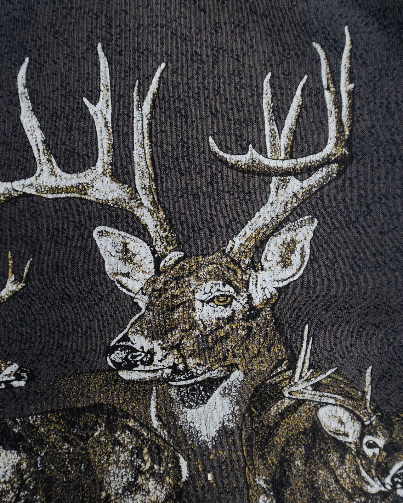 【古着】霜降りグレーの鹿スウェット - 3