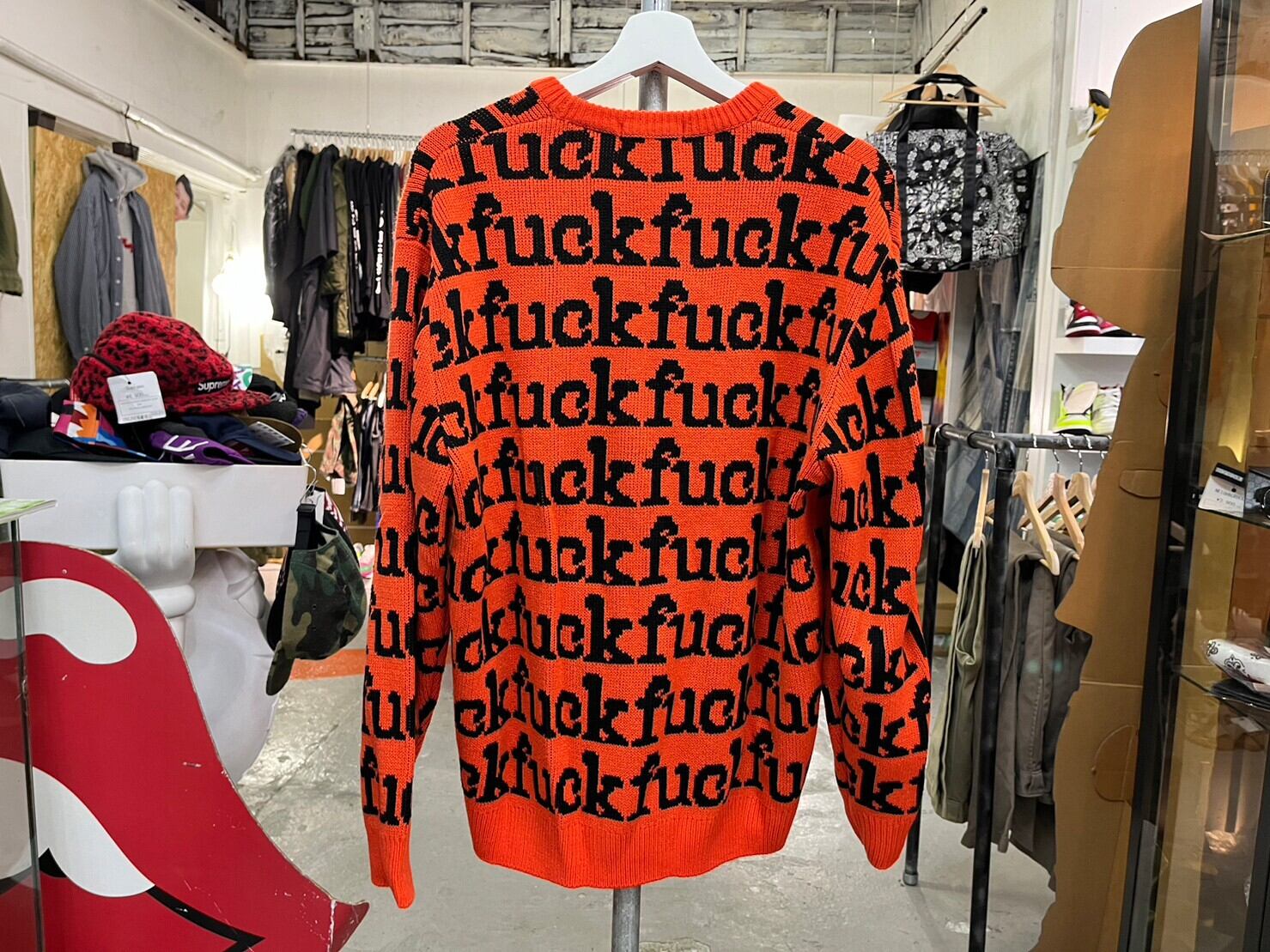 Supreme FUCK SWEATER ORANGE LARGE 80334 | BRAND BUYERS OSAKA