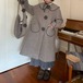 フラワーボタンウールタッチセーラーカラーコート ・79159