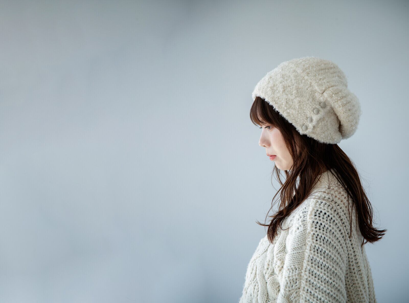 2wayニット帽 Luna ルーナ ブラウン