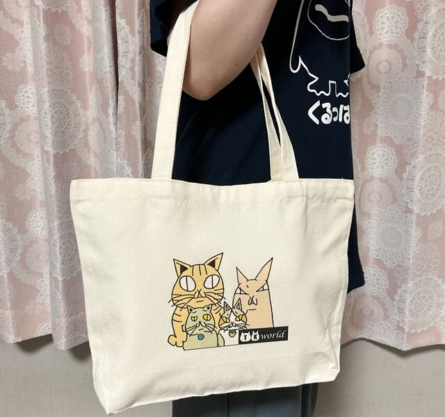 TKねこファミリー☆tokotokoマチありトートバッグ | TKworld~ねこの