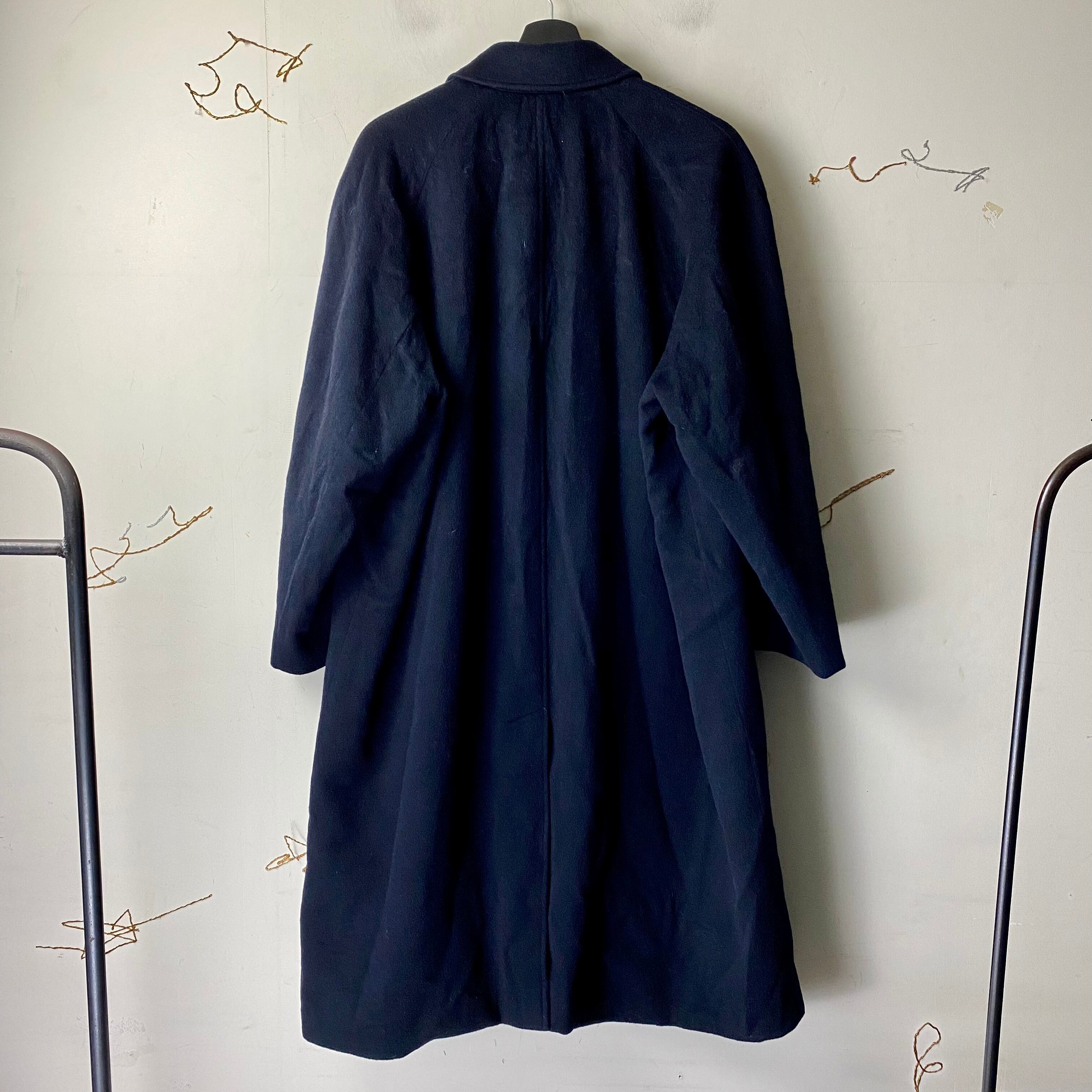 A.A.R YOHJI YAMAMOTO コート A.A.R YOHJI YAMAMOTO dark navy wool A-line balmacaan coat | NOIR