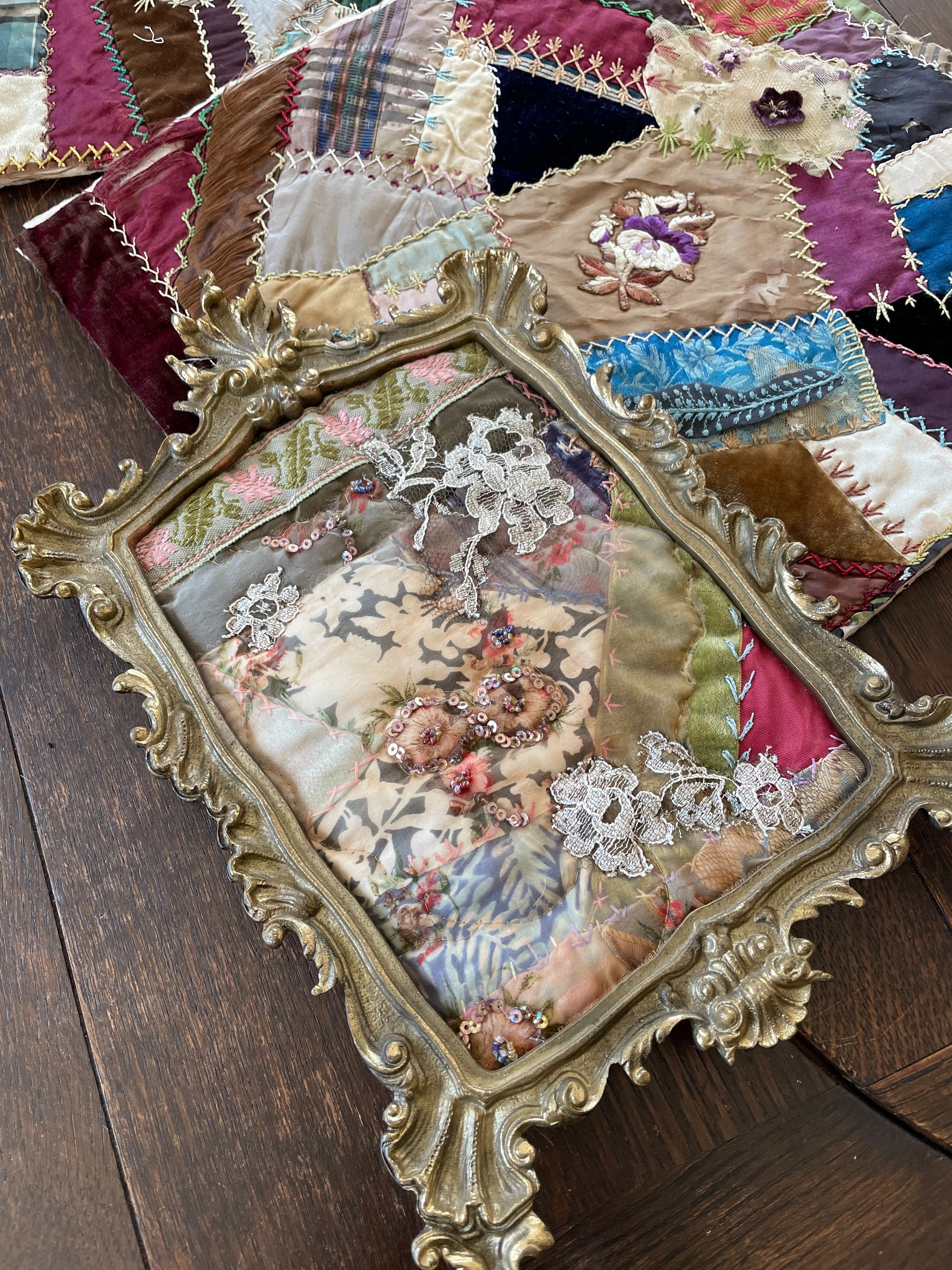 アンティークレースクレイジー額装 アンティークレースクレイジー額装