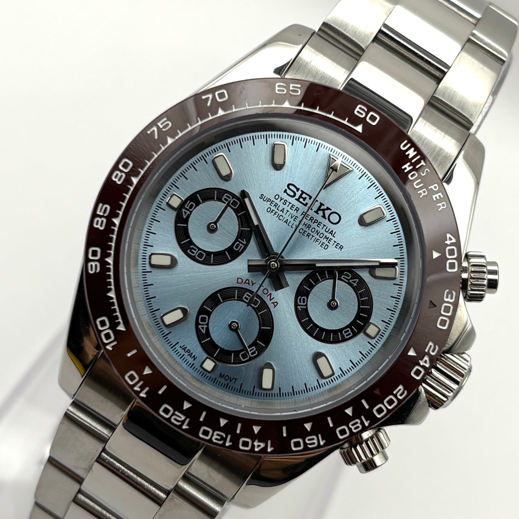 デイトナ アイスブルー MOD VK63 SEIKO MOD デイトナ アイスブルー | seiko mod専門店 MOD ONE