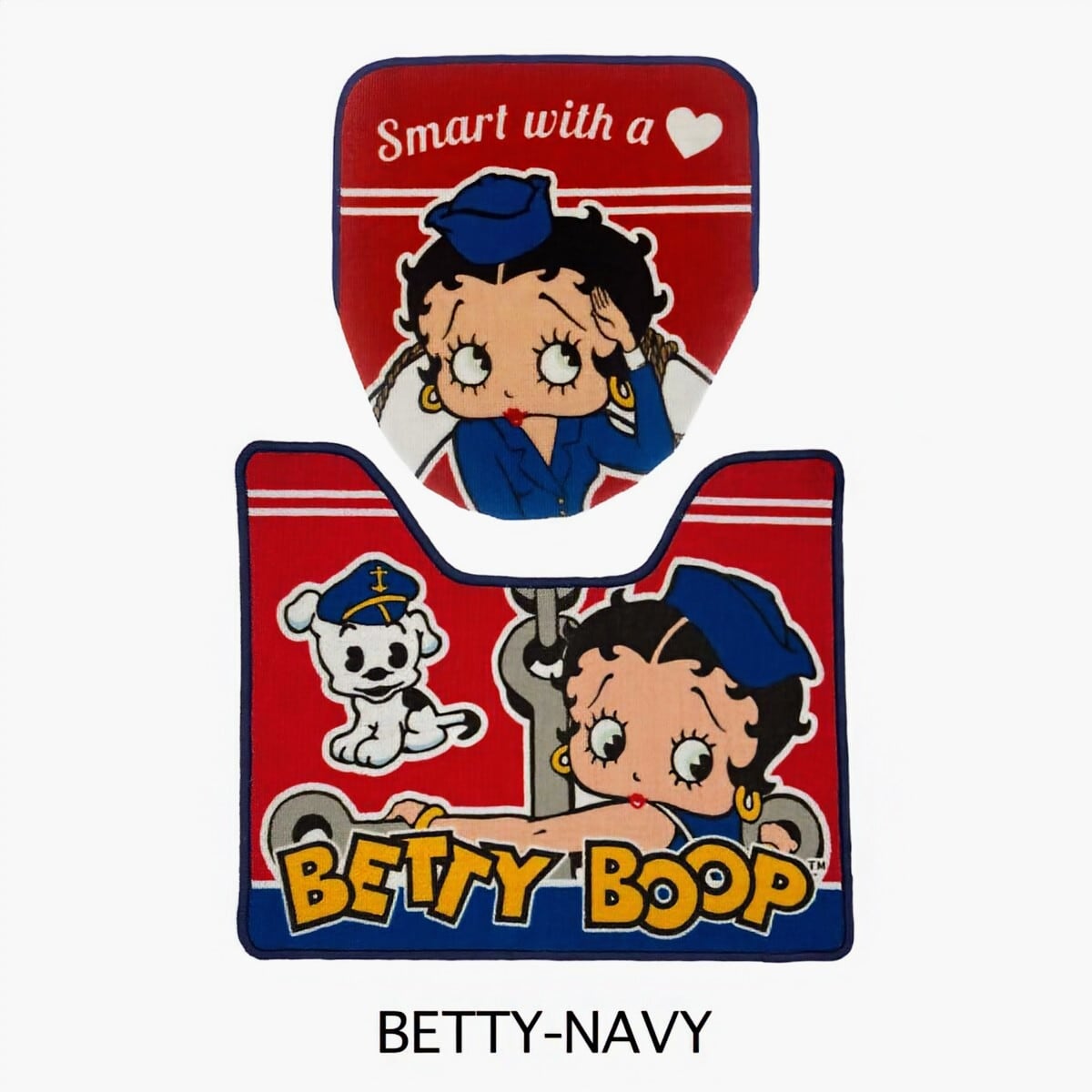 ✨️トイレもワクワクHAPPY✨️【 Betty Boop（ ベティ・ブープ ） 】TOILET MAT & LID COVER トイレマット&蓋カバー (マット裏面滑り止め加工 ) / アメリカンマット / ふかふかマット〚アメリカン雑貨 アメトイ〛